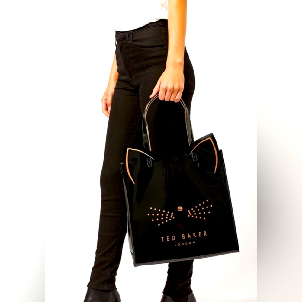 🌿TED BAKER~HP🌿🌟London 💫 Feline Cat Large Icon Tote Bag/Purse
